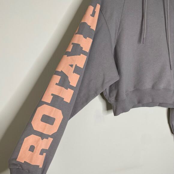 ROTATE BIRGER CHRISTENSEN Sunday Viola Organic Cotton Cropped Hoodie Medium - Picture 5 of 13